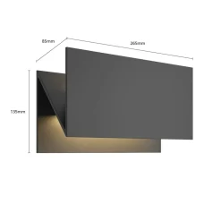Lucande Terrassebelysning|Væglamper > udendørs LED-væglampe Meja, sort, metal, IP54