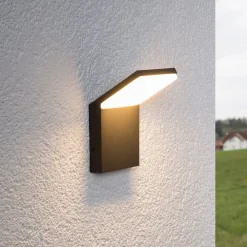 Lucande Terrassebelysning|Væglamper > udendørs LED-væglampe Nevio, 17 cm, antracit, aluminium