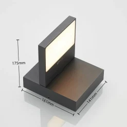Lucande Terrassebelysning|Væglamper > udendørs LED-væglampe Silvan, antracit, IP65, 14 cm