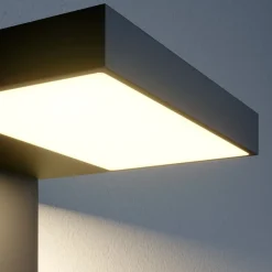 Lucande Væglampe Med Sensor|Terrassebelysning > udendørs LED-væglampe Silvan, antracit, sensor, IP54