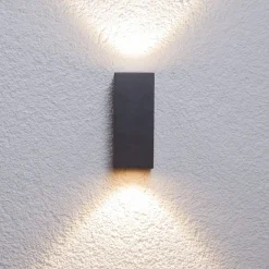 Væglamper ^ Lucande udendørs LED-væglampe Tavi, højde 15 cm, sort
