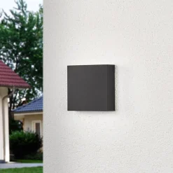Væglamper ^ Lucande udendørs LED-væglampe Trixy, antracit, metal, IP54
