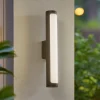 Væglamper ^ Lucande udendørs LED-væglampe Tuberia, antracit, metal, Ø 7cm