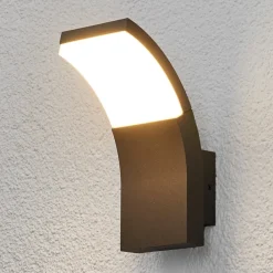 Lucande Terrassebelysning|Væglamper > udendørs LED-væglampe Timm, 20 cm, antracit, IP54