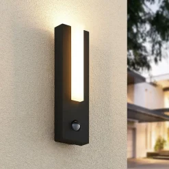 Lucande Væglampe Med Sensor|Terrassebelysning > udendørs LED-væglampe Virgalia, bevægelsessensor, IP54