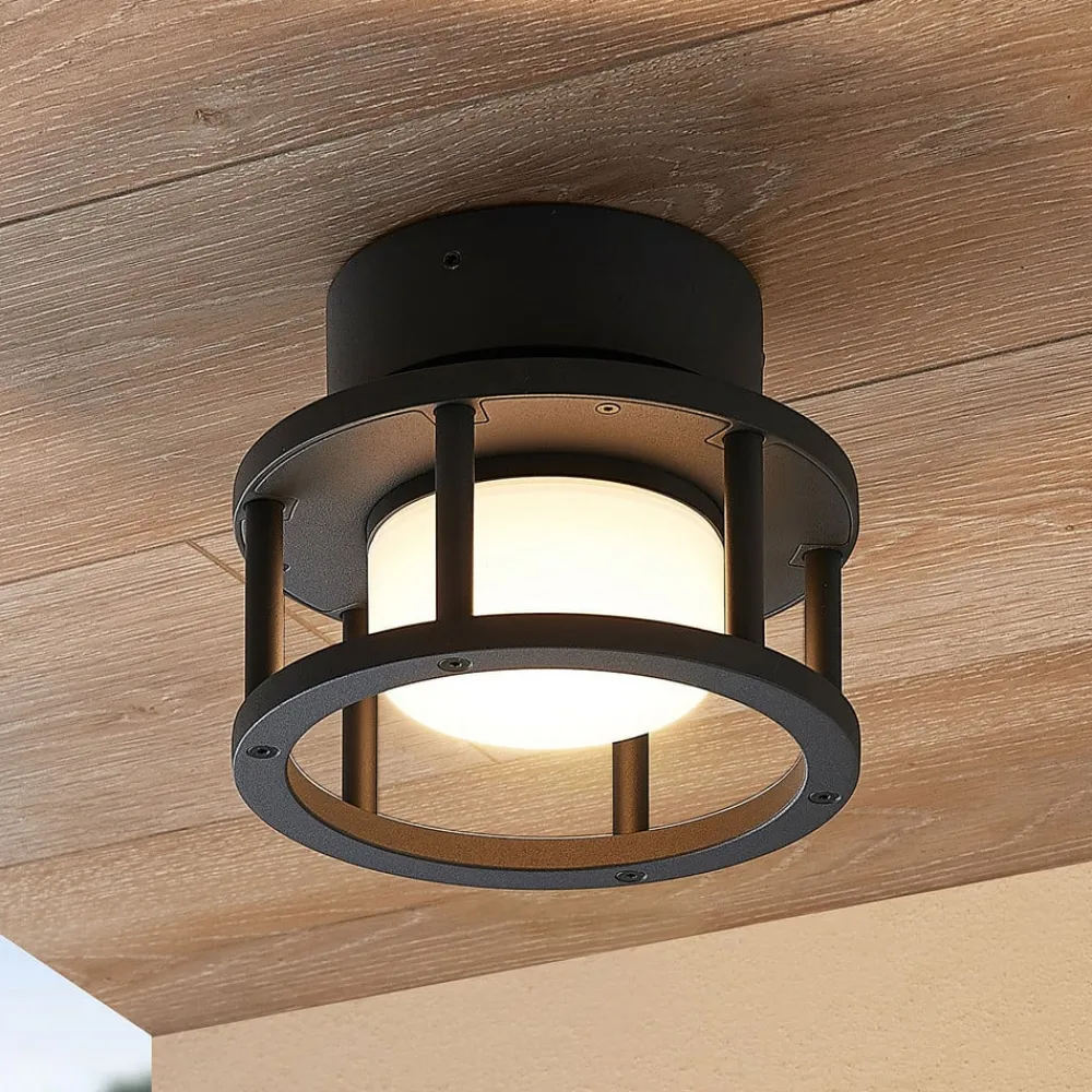 Lucande Terrassebelysning|Udendørs Loftlamper > udendørs loftlampe Berenike, Ø 17 cm, grå, GX53