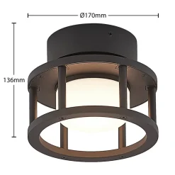 Lucande Terrassebelysning|Udendørs Loftlamper > udendørs loftlampe Berenike, Ø 17 cm, grå, GX53
