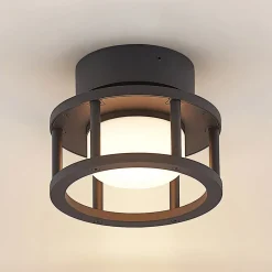 Lucande Terrassebelysning|Udendørs Loftlamper > udendørs loftlampe Berenike, Ø 17 cm, grå, GX53
