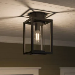 Terrassebelysning|Udendørs Loftlamper ^ Lucande udendørs loftlampe Ferda, 29 cm, antracit, IP44