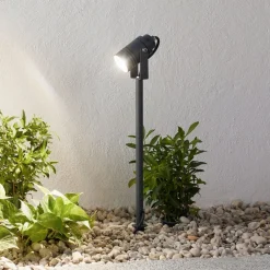 Lucande Udendørs Spot > udendørsspot Galina, jordspyd, stik, grå, 40 cm