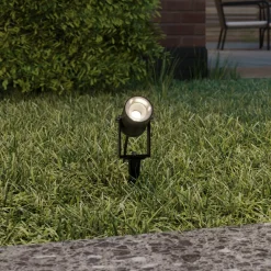 Terrassebelysning|Udendørs Spot ^ Lucande udendørs spotlampe Galina, sæt med 4, jordspyd, stik