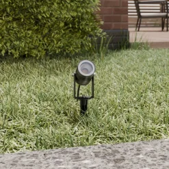Terrassebelysning|Udendørs Spot ^ Lucande udendørs spotlampe Galina, sæt med 4, jordspyd, stik