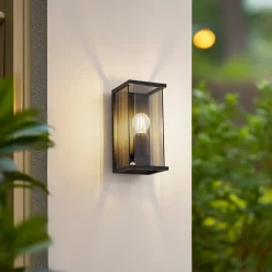 Lucande Væglampe Med Sensor|Terrassebelysning > udendørs væglampe Annalea, røggrå, IP54, sensor