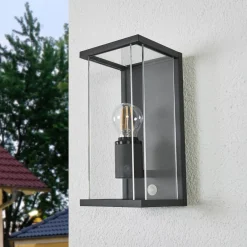 Lucande Væglampe Med Sensor|Terrassebelysning > udendørs væglampe Annalea, 29 cm, 1 lyskilde, IP54, sensor