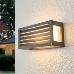Lucande Terrassebelysning|Væglamper > udendørs væglampe Aurelien, hvid, glas, 12,5 cm, IP54