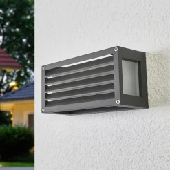 Lucande Terrassebelysning|Væglamper > udendørs væglampe Aurelien, hvid, glas, 12,5 cm, IP54