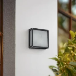 Lucande Væglampe Med Sensor|Terrassebelysning > udendørs væglampe Aurelien, antracit, sensor, 25x25 cm