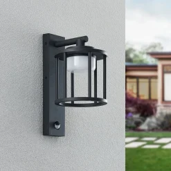 Lucande Væglampe Med Sensor|Væglamper > udendørs væglampe Berenike, sensor, antracit, metal