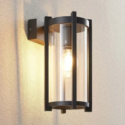 Lucande Terrassebelysning|Væglamper > udendørs væglampe Brienne, 30 cm, antracit, metal