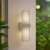 Terrassebelysning|Væglamper ^ Lucande udendørs væglampe Chandan, 42 cm, hvid, metal, IP54