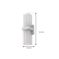 Terrassebelysning|Væglamper ^ Lucande udendørs væglampe Chandan, 42 cm, hvid, metal, IP54