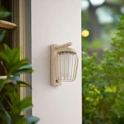 Lucande Væglampe Med Sensor|Terrassebelysning > udendørs væglampe Chandan, 30 cm, beige, sensor, IP44
