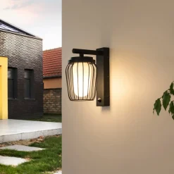 Væglampe Med Sensor|Væglamper ^ Lucande udendørs væglampe Chandan, 30 cm, antracit, sensor
