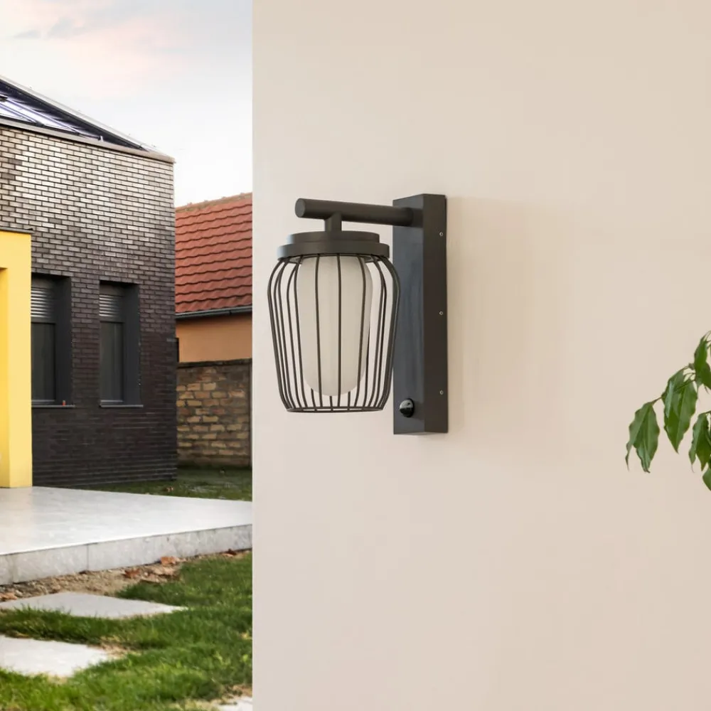 Væglampe Med Sensor|Væglamper ^ Lucande udendørs væglampe Chandan, 30 cm, antracit, sensor