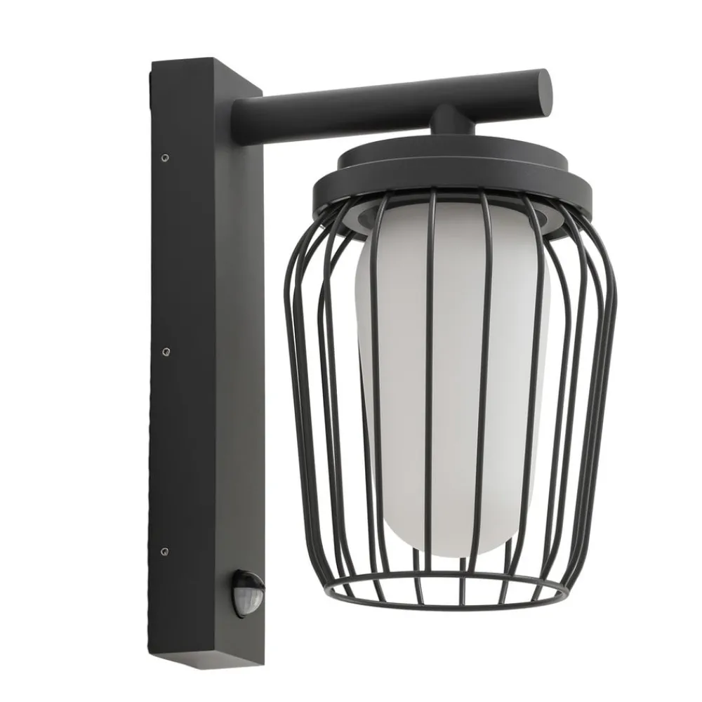 Væglampe Med Sensor|Væglamper ^ Lucande udendørs væglampe Chandan, 30 cm, antracit, sensor