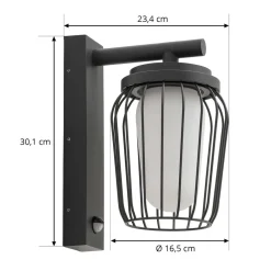 Væglampe Med Sensor|Væglamper ^ Lucande udendørs væglampe Chandan, 30 cm, antracit, sensor