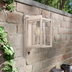 Lucande Væglampe Med Sensor|Terrassebelysning > udendørs væglampe Ferda, sensor, pendel, beige, IP44