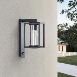 Lucande Væglampe Med Sensor|Terrassebelysning > udendørs væglampe Ferda, sæt med 2, antracit sensor IP44