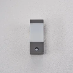 Lucande Væglampe Med Sensor|Væglamper > udendørs væglampe Kiran, sensor, grå, IP44, E27