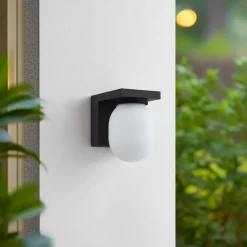 Lucande Terrassebelysning|Væglamper > udendørs væglampe Ovaali, glas, mørkegrå, IP65