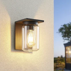 Lucande Terrassebelysning > udendørs væglampe Semka, antracit, aluminium, glas, 20 cm
