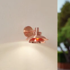 Terrassebelysning ^ Lucande udendørs væglampe Thais, kobberfarvet, stål