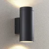 Terrassebelysning|Væglamper ^ Lucande udendørs væglampe Thomke, 2 lyskilder, antracit, aluminium
