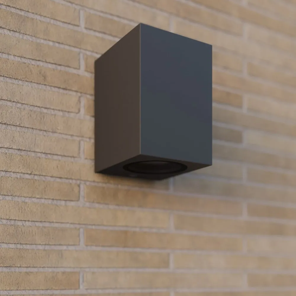 Væglamper ^ Lucande udendørs væglampe Xava, downlight, antracit, GU10