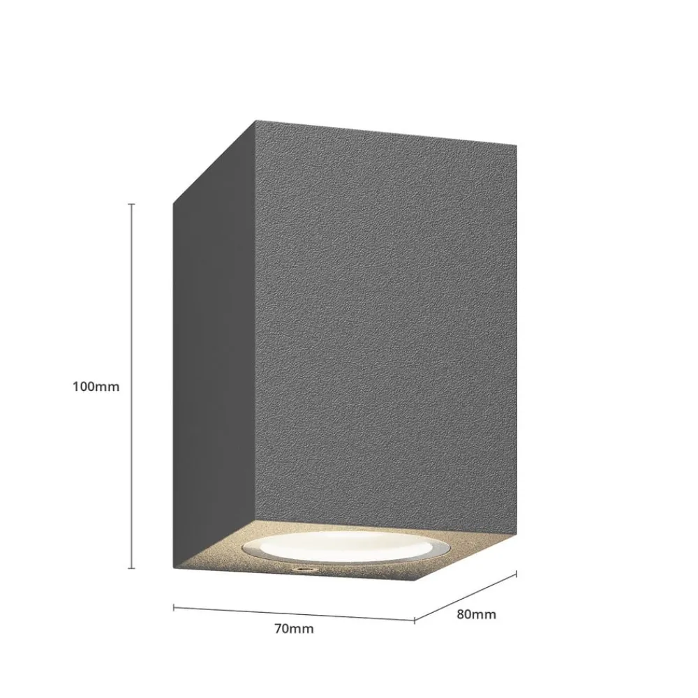 Væglamper ^ Lucande udendørs væglampe Xava, downlight, antracit, GU10
