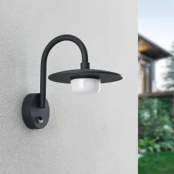 Væglampe Med Sensor|Væglamper ^ Lucande udendørs væglampe Zamalino, 31 cm, antracit, sensor
