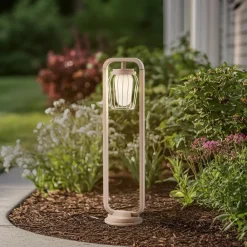 Lucande Gadebelysning > vejlampe Chandan, 90 cm, beige, metal, IP54
