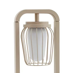 Lucande Gadebelysning > vejlampe Chandan, 90 cm, beige, metal, IP54