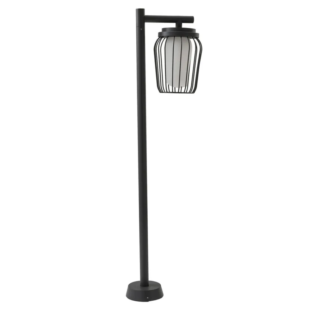 Gadebelysning ^ Lucande vejlampe Chandan, 100 cm, sort, aluminium