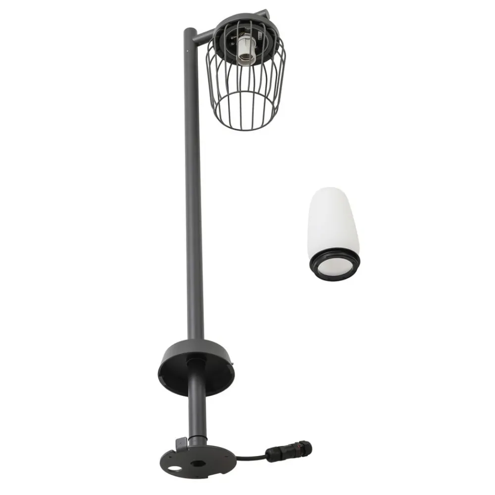 Gadebelysning ^ Lucande vejlampe Chandan, 100 cm, sort, aluminium