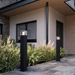Lucande Gadebelysning > vejlampe Keke, højde 70 cm, antracit, aluminium