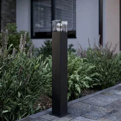 Lucande Gadebelysning > vejlampe Keke, højde 70 cm, antracit, aluminium