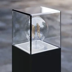 Lucande Gadebelysning > vejlampe Keke, højde 70 cm, antracit, aluminium