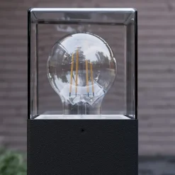 Lucande Gadebelysning > vejlampe Keke, højde 70 cm, antracit, aluminium