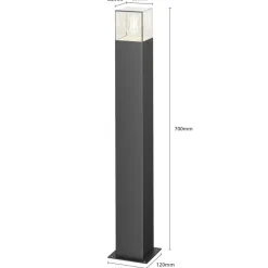 Lucande Gadebelysning > vejlampe Keke, højde 70 cm, antracit, aluminium