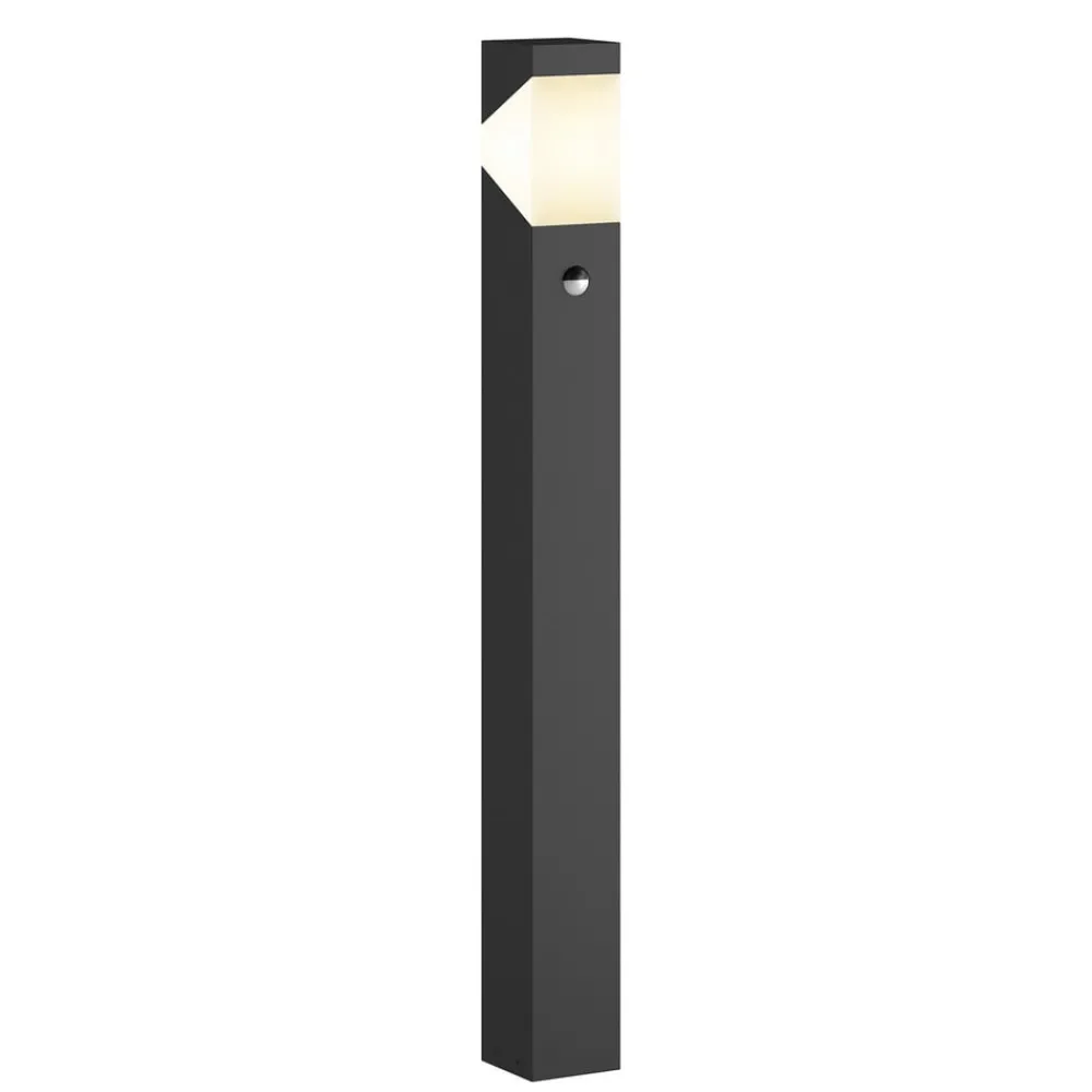 Lucande Gadebelysning Med Sensor|Terrassebelysning > vejlampe Kiran, 100 cm, sensor, grå, IP44, E27
